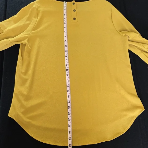 Cupio Womens Flowy Bell Sleeve Top Goldenrod XL - Picture 7 of 9